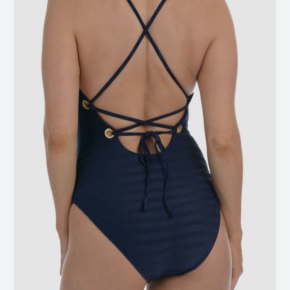 La Blanca Navy Blue One-Piece Swimsuit